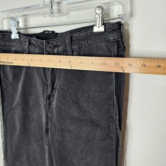 NWOT Armani Exchange J69 Super Skinny Lift Up Dark Gray Beaded Fringe Jeans 26 - Picture 10 of 12